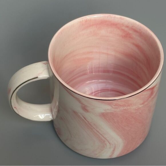 Hendson You're Awesome Keep That Shit Up Ceramic Mug Pink and Gold Marble - Picture 4 of 9